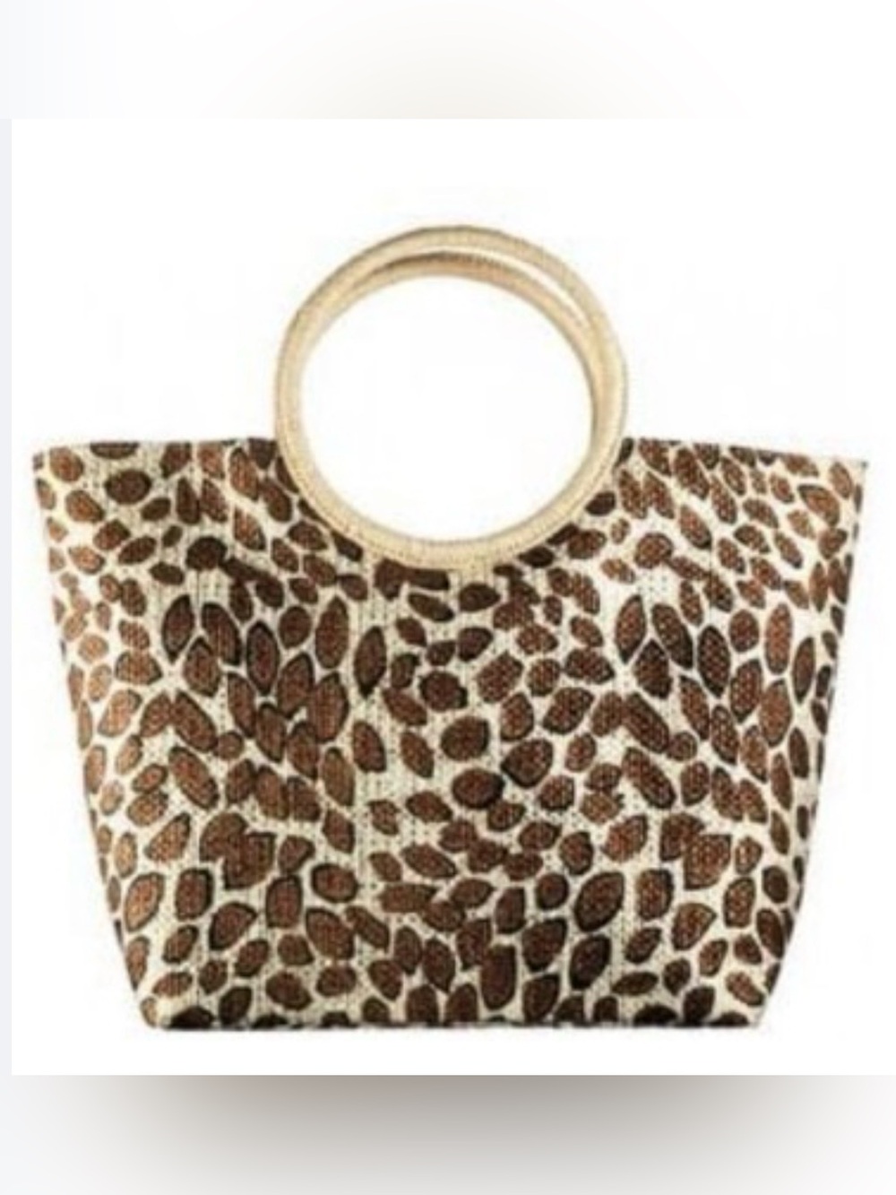 Vintage Avon leopard print woven bag